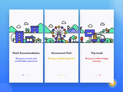 Travel APP Guide Pages app blue design guide simple ui