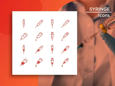 Syringe Icon Outline & Glyph design icon vector