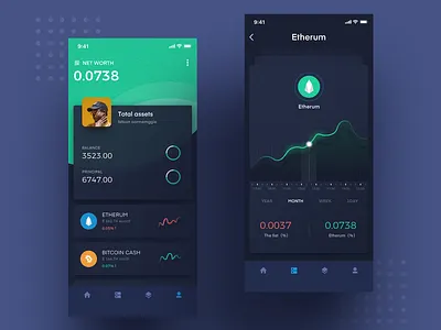Block chain app design icon ui ux