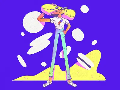 Skater abstract bright colors character character design color composition design dribbble experimentation illustration shapes skate web