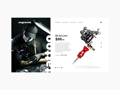 Engraved Tattoo design landingpage ui uiux uiuxdesign webdesign websitedesign