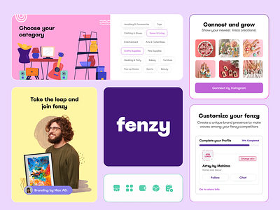 fenzy for Sellers - Visual Design brand identity branding design etsy graphic design icons illustration instagram interface olx sell your product typography visual design