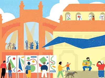 Matadero Madrid dance dog walking exhibition illustration landscape madrid matadero miniature music photoshop