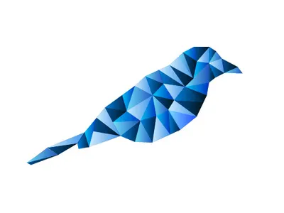 Polybird adobe illustrator bird bird logo blue illustration logo monochrom monocolor poly polyart polygon vector