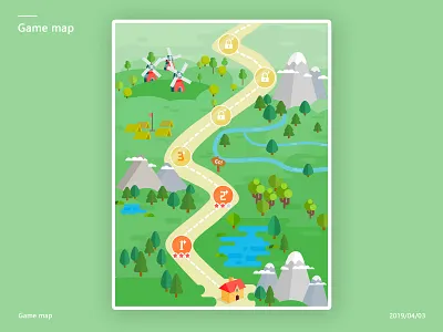 Game level map design game illustration maps ui