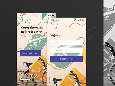 Sing Up Screen app design first shot login sing up ui