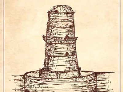 Fort Saint-Jean in Marseille brick drawing drawing ink fort lines marseille old saint jean sketch wall