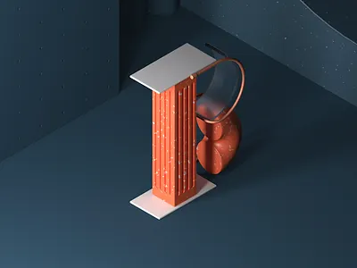 B - 36 DAYS OF TYPE 3d artwork c4d cgi cinema 4d clean composition design illustration isometric set design texture