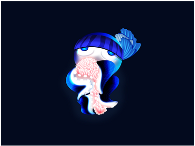 octopus & eggs character illustration octopus