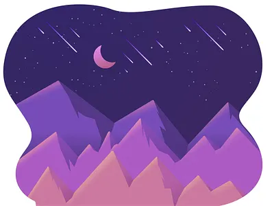 Illustration digital art illustration illustration art mountain night life sketch app vector vector art