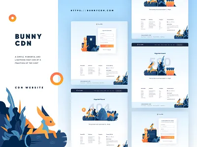 BunnyCDN Full Website Redesign 404 500 bunny cdn illustration internet service landing page rabbit redesign sign in signup vector vpn web design website