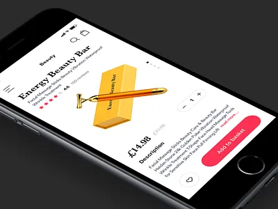 E-commerce App - Energy Beauty Bar design design process design technique e commerce e commerce app e commerce shop graphic design illustration inspiration mobile user experience visual design