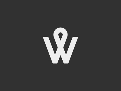 W + Location brandmark concept lettering logo