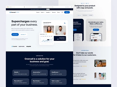 Overcall - Landing Page analytic branding business clean design designer dipa inhouse funnel landingpage marketing sales snapcall ui uidesign ux uxdesign video call web web design website