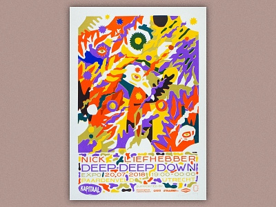 Dep Deep Down opening poster animal art art botanical custom typeface design illustration patterns psychedelic screenprint screenprinted skull skulls tropical type typography