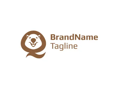 Happy Quokka animal app branding design face fp93 happy icon iconic identity illustration letter logo modern playful q quokka simple unique vector