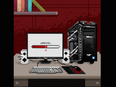 Pixel gif computer computer game gaming gif gif animated illustration pc pixel pixel animation pixelart