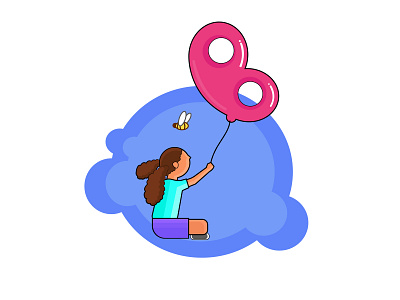 B for BALOON and BEE 36dayoftype 36daysoftypeb animation art blue brand branding character design icon illustration illustrator ios logo minimal mobile ui ux vector web