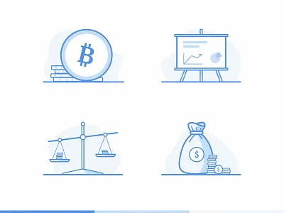 Finance Illustrations bitcoin coin crypto exchange fintech funds illustration index money scales