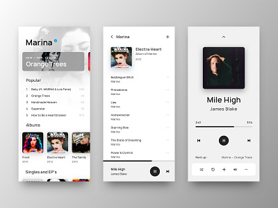 Music Player Mobile UI album page app apple music artist mobile app design music album music app music app ui music player music player interface spotify ui design ui ux user user interface
