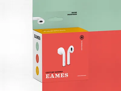 Eames Century Modern Earbuds alphabet apple austin badges brand branding custom type design earbuds graphic graphic design identity illustration jay master design logo modern package package design packaging typography