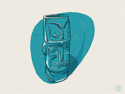 Tiki Mug 🗿 2 color cocktail collectors edition drink illustration mid mod midcentury modern texture tiki tiki mug true grit true grit texture supply vector