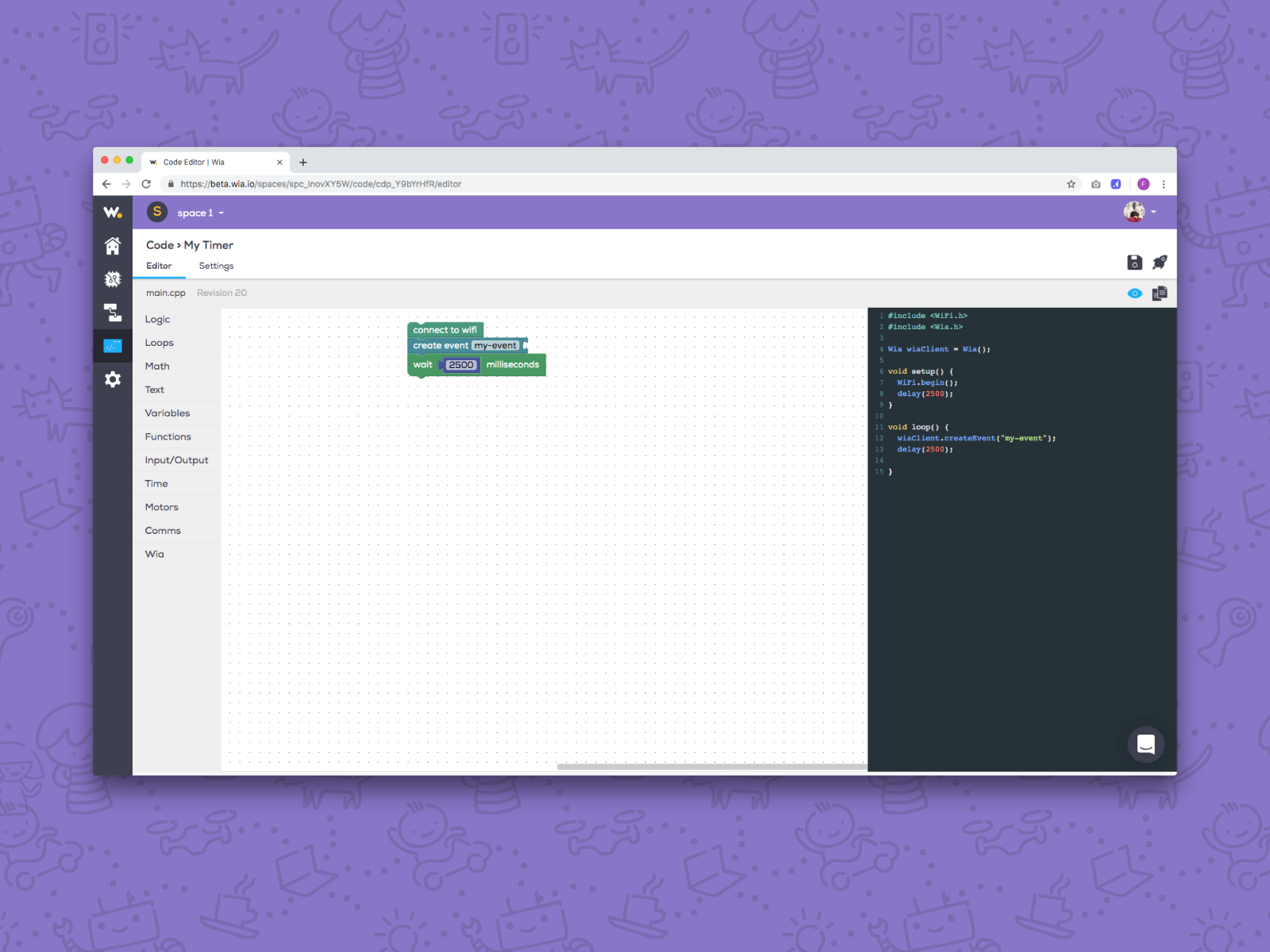 Example of Code with blocks