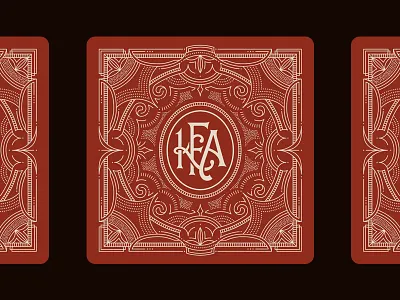 1KFA cards board game detail lettering monogram pattern playing cards