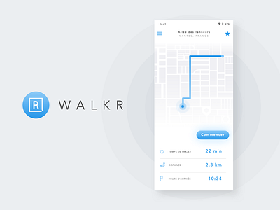 Mobile app - WalkR android app blind connect design flat icon interface ios iphone minimal mobile mobile app navigation pattern sketch ui ux vector visual
