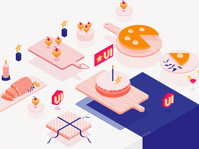 2.5d Life Food ios ps ui ux 应用 插图 类型 设计