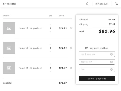 #DailyUI Challenge 002 - Credit Card Checkout adobexd checkout checkout page clean credit card credit card form dailyui design simple ui ux web design wireframe