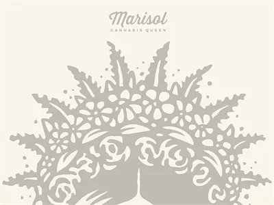 Queen Marisol cannabis crown floral flowers illustration logo marijuana queen vector