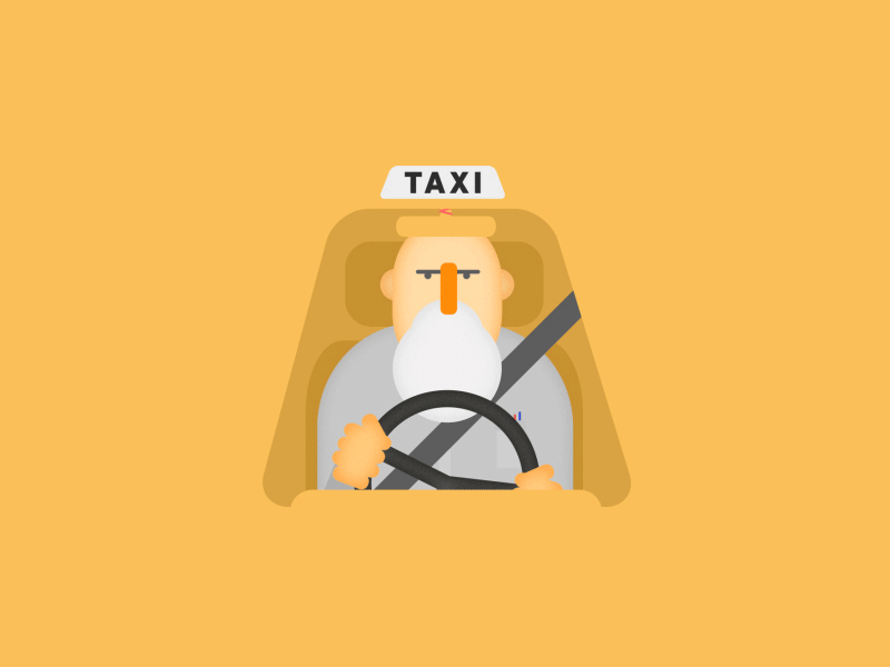 🚖 after effects after effects animation animation cartoon character drive driving gradient illustration illustrator loop taxi vector