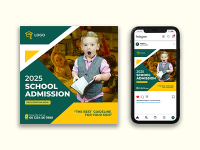 School admission social media post and Instagram post template academy poster ad banner admission admission banner ads banner design branding college poster design education post facebook ads facebook banner facebook poster google ad banner graphic design instagram banner logo school admission social media poster student post