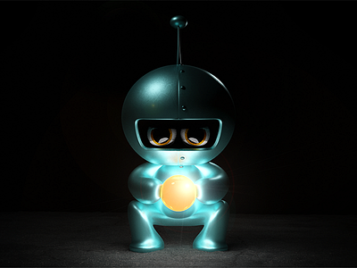 Ninja Robot 3d adorable blender cgi character character design cute hadoken hadouken illustration modeling ninja robot