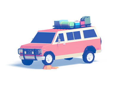 Van 3d blender lowpoly model van