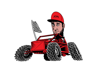 Racing Team Illustration caricature cartoon design flat color graphic humor illustration line art line drawing motorsports procreate racing t shirt vector