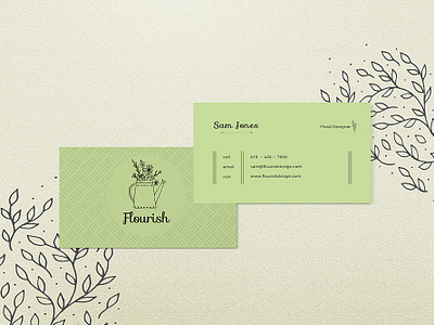 Flourish Biz Cards branding design logo vector