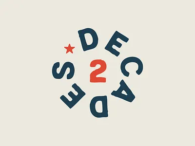 2WO DECADES badge branding color design identity logo typography