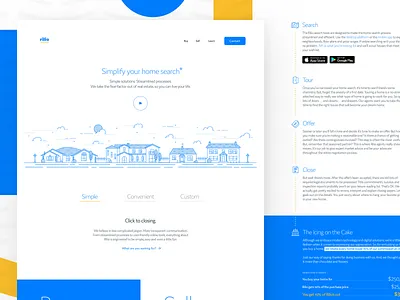 Rilio - Landing bank blue blue and yellow design finance home homepage house illustration investment landing property property management real estate realtor realty startup ui web website