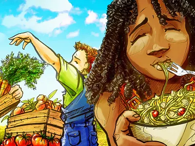 Preview wall art artwork children colorful art illustration pasta project vegadesign