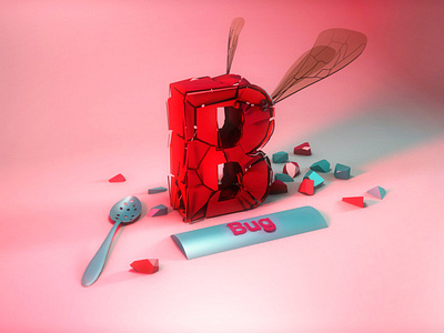 B - 36daysoftype 36daysoftype 36daysoftype b 3d b bug letter ui ux