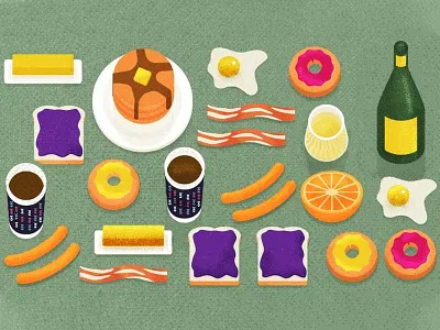 Brunch bacon champagne pancakes