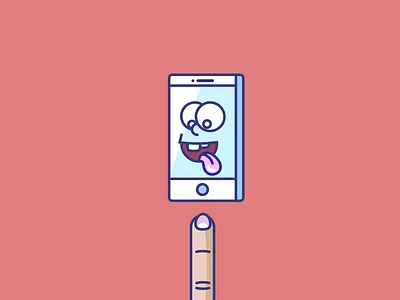 Finger it app art finger fun fun art illustration lick phone smart phone vector