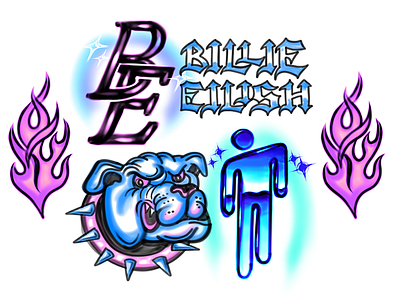 Billie Eilish elements airbrush billie eilish fashio merch music rap streetwear