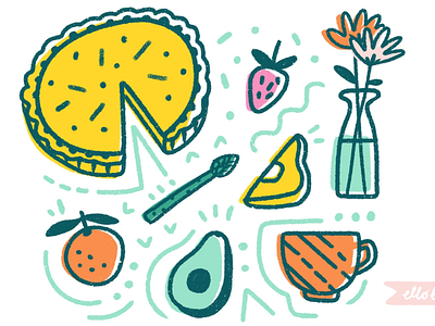 Brunch breakfast brunch food food illustration illustration morning quiche