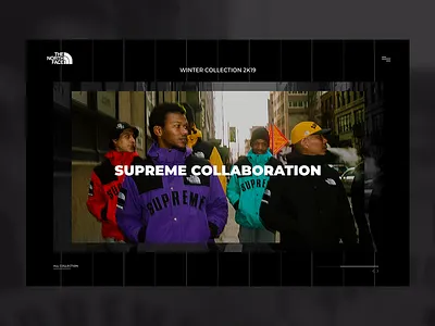 The North Face X Supreme black brand collaboration design landing magazine minimal simple style supreme the north face ui urban ux valentin semes web web design webdesign webpage website
