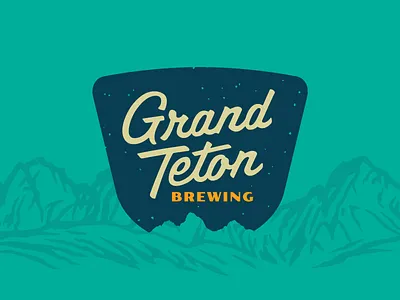 Grand Teton Brewing badge beer branding craft beer design idaho illustration logo mountains redesign retro vintage