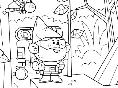 coloring page illustration skwirrol vector