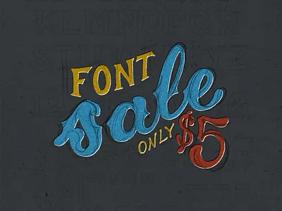 $5 Font Sale! design distressed fonts hand drawn hand lettering lettering sale typeface